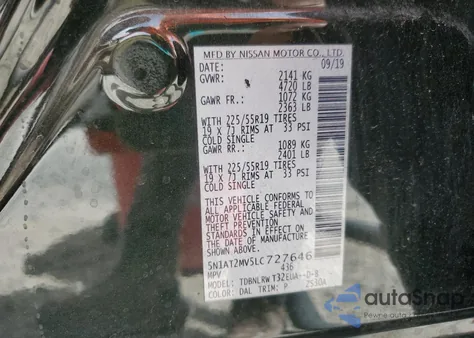 2020 Nissan Rogue S from USA, damaged, VIN 5N1AT2MV5LC727646